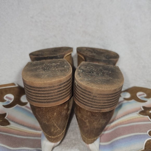 Justin LATTIE WHEAT Womens 6.5B Western Cowboy Boots L2967 Leather Square Toe - Picture 15 of 16